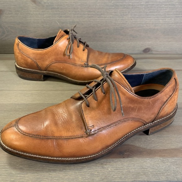 Cole Haan Lenox Hill Split Toe Shoes Mens 9.5 M Oxford Leather BritishTan C11629 - Picture 1 of 9